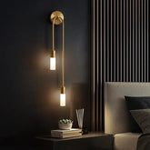 Long Rod Double Headed Gold Wall Lights - Clowas